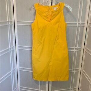 Banana Republic Yellow Sheath Mini Dress V-Neck Sleeveless